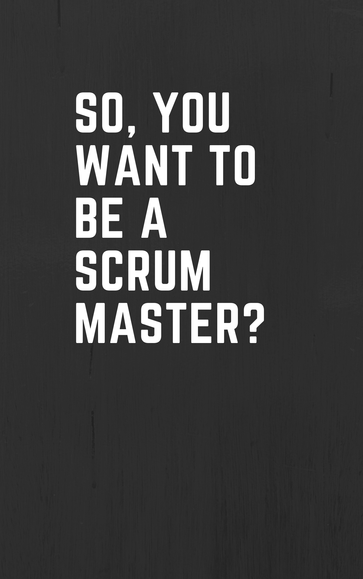 So You Want To Be A Scrum Master?